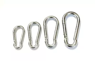 Carabiner Clip Snap Hook Spring Loaded Steel Carbine Karabiner 50mm - 80mm • £2.95