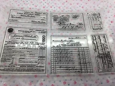 £3.95 • Buy 6 Vintage Invoice, Receipt Clear Stamps, For Junk Journal, Scrapbook, Ephemera