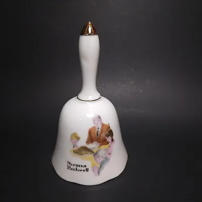 Vintage Norman Rockwell Porcelain Ceramic Dinner Bell / Prayer Saying Grace 5  • $9.99