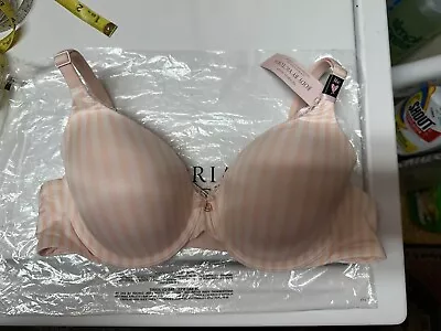 Victoria Secret Body By Victoria Lightly Lined Underwired Bra 36C Pink Stripe • $18