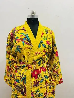 Boho Handmade Kantha Long Indian Style Coat Women Overcoat Winter Kimono Jacket • $51.65