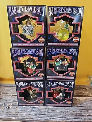 6 CHRISTMAS ORNAMENTS Harley Davidson Motorcycle North Pole MC Collection Lot 01 • $74.99