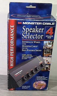 NEW Monster Cable 4 Way Stereo Speaker Selector - Distributed Home Audio # MSS4 • $40