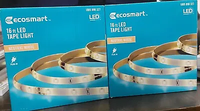 Lot Of 2x EcoSmart 16 Ft. Indoor Neutral White LED Strip Light • $26.88