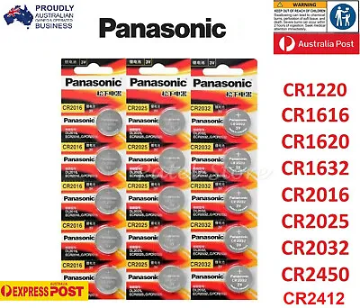 Panasonic CR1616 CR1620 CR1632 CR2016 CR2025 CR2032 2430 2450 2477 Li Battery 3V • $189.99