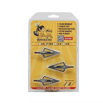 Magnus Broadheads Stinger Buzzcut 4-blade 100gr - 3 Pack - SBC1004 • $44.50