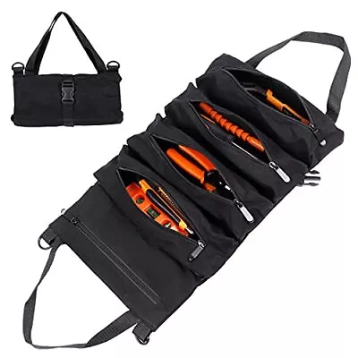 Heavy Duty Roll Up Tool Canvas Bag Wrench Organizer Pouch For Car Motorcycle • $26.86