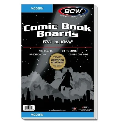 100 BCW Comic Book Boards Modern Current Size 24 Pts Archival Safe Storage Back • $19.03