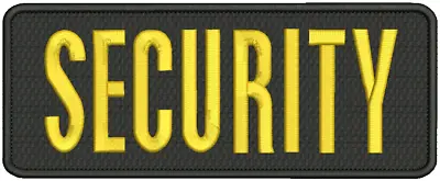Security Embroidery Patches 4x10 Hook ON BACK Gold Letters • $10.99