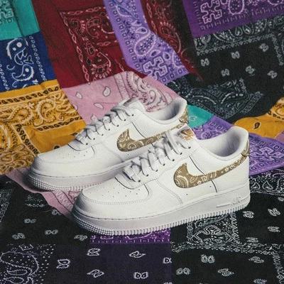 £90 • Buy Nike Women's Air Force 1 '07 Ess 'bandana' White & Barley Uk7 Dj9942-101