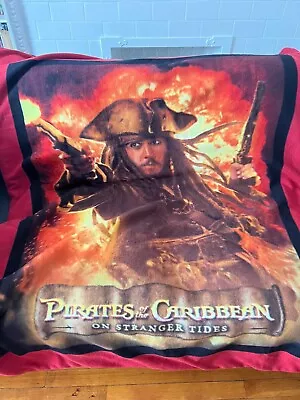 Johnny Depp Pirates Of The Caribbean Jack Sparrow Fleece Blanket 44in X 59in • $34.99