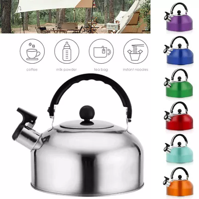 £10.95 • Buy 3L Whistling Kettle Tea Stove Gas Camping Top Stainless Steel Teapot Kitchen