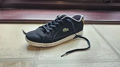 Lacoste Deviation Trainers UK Size 7 Black & White With Brown Trim • £0.99