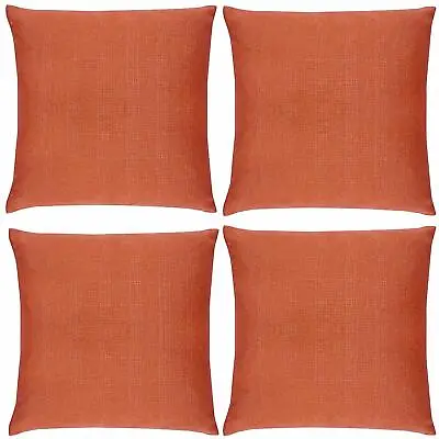 Set Of 4  Soft Textured Copper Orange  Spice Matrix  17  Cushion Covers £13.99 • £13.99
