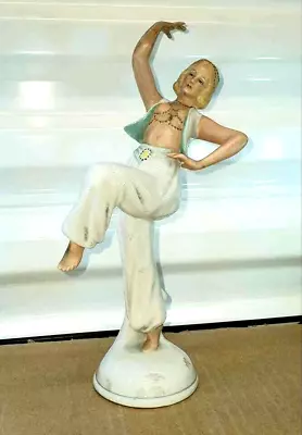 Antique German Art Deco SCHAUBACH KUNTS Porcelain Ballerina RESTORED 9  H. • $30