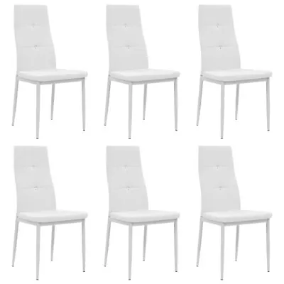 $314.95 • Buy VidaXL Dining Chairs 6 Pcs White Faux Leather