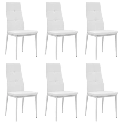 $314.95 • Buy VidaXL Dining Chairs 6 Pcs White Faux Leather