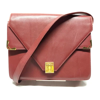 $1.25 • Buy Cartier Shoulder Bag  Bordeaux Leather 3531220