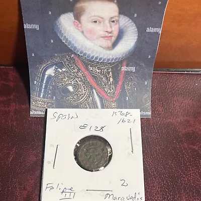 Colonial Spain Felipe III (1568-1621) 2 Maravedis. 15mm. As Shown E128 • $15.95