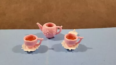 Miniature Kitchen Dishes Tea Pitcher & Cups Fits Barbie Doll 1:6 B • $4.99
