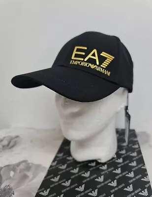 Emporio Armani Ea7  Black/gold  Training Visibility Logo Core Cap Authentic  • £41.99