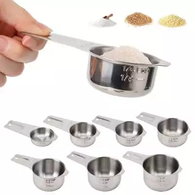 Measuring Cups Stainless Steel Cooking Baking Dry Fluid 60/80/120/160/180/240ml • $6.13