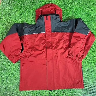 Marlboro Waterproof Windbreaker Jacket Mens L Red Gray Fall Spring Large • $50