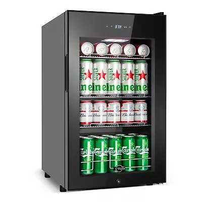 101 Can Beverage Refrigerator Beer Wine Soda Drink Cooler Mini Fridge Glass Door • $249.99