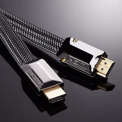 0.5M-15M FLAT ULTRA HD 4K 3D HDMI CABLE V2.0 HIGH SPEED + ETHERNET HDTV 2160p • £7.25