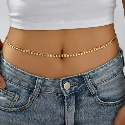 Waist Beach Chain Gold Silver Bikini Belly Body Waist Chain Necklace  • £4.39