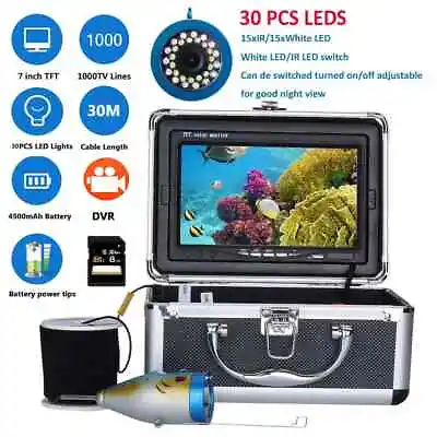 Dosilkc 7  Inch DVR Recorder 30M 1000TVL Fish Finder Underwater Fishing Camera • $279.96