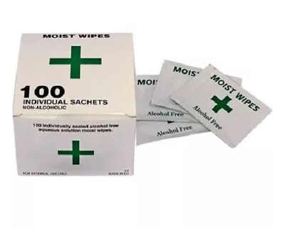 Alcohol Free Wipes - Antiseptic Sterile Wound Cuts Wounds Tattoo Medical • £2.77