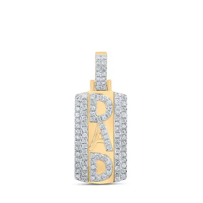 10K Yellow Gold Mens Round Diamond Dad Charm Pendant 1/3 Cttw • $441.78