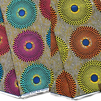 African Print Fabric  PolyCotton Fat Quarters Yards Sewing Material Colourful • £13.98