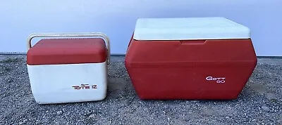 Gott 50 Model Vintage 1950 Red Ice Chest Cooler & Tote 12 Lot • $129.99
