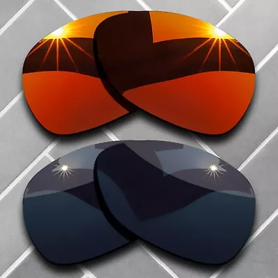 2 Packs Replacement Lenses For-Oakley Crosshair 2012 Polarized - Black&Fire Red • $26.83