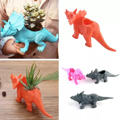 Dinosaur Mini Plant Flower Pot Vase Succulent Bonsai Planter Nursery PVC Decor • $6.64