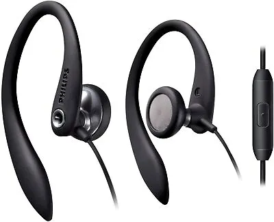 Philips Ear-Hook Earbud With Mic  For SportRunningGym (SHS3305BK/27)  • $21.99