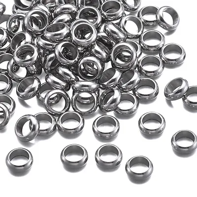 100pcs 304 Stainless Steel Ring Metal Beads Large Hole Loose Spacers Smooth 8mm • $8.92