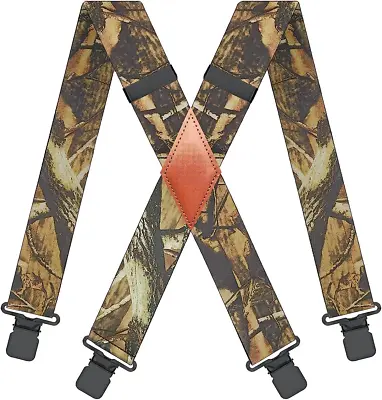 MENDENG Camo Suspenders For Men Heavy Duty Clips Hunting Work Adjustable Braces • $20.98
