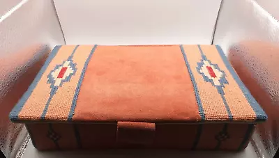 £14.99 • Buy Art Deco ;Pink  Suede ,with Hand Made Tapestry  Box,for Jewellery Treasures Etc.