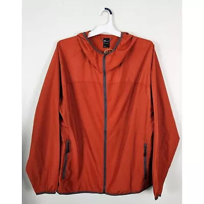 All In Motion Men Jacket Size XL Lightweight Water Repellent Rust/Orange Hooded • $20