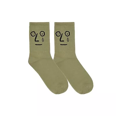 Military Green Printed Face Over The Ankle Socks • $13.49