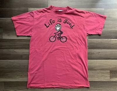 Vintage 90s Jacobs Gallery Life Is Good T Shirt Bicycle Mens L Tour De France • $49.99