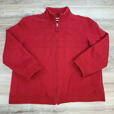 Pacer Womens Jacket Size Large Coat RED Quilted Full Zip Front Pockets • $13.95