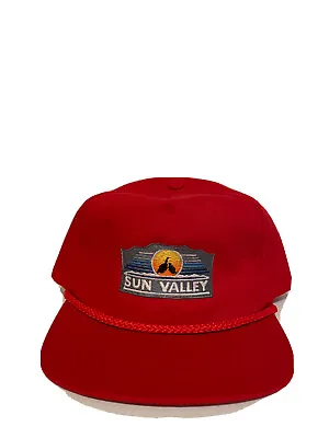 NEW Vintage SUN VALLEY Red Snapback Trucker Hat Embroidered • $24.99