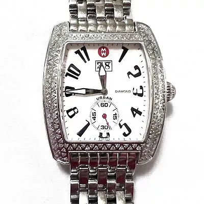 Michele Large Urban Diamond 36mm Date Silver Dial Watch • $799