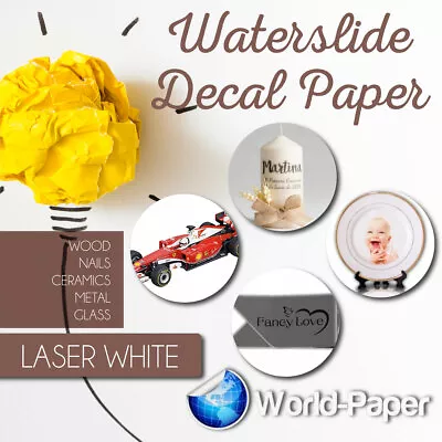 LASER Waterslide Decal Paper WHITE 8.5  X 11  100 Sheets • £101.19