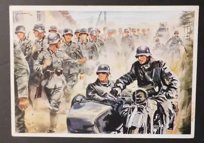 1942 Iserlohn Germany Picture Postcard Feldpost Cover Motorcycle Sidecar Army • $249.99