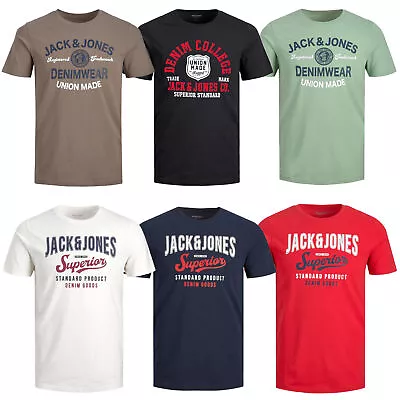 Jack & Jones Mens Printed JJELOGO Tee Crew Neck T-Shirt • £9.99